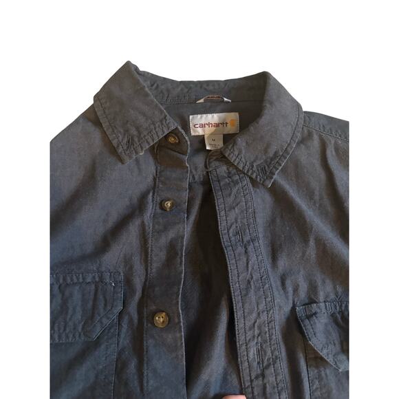 Carhartt Men's Black S202 BKC Chambray LS Button-Down Shirt Medium Regular fit - Picture 2 of 4